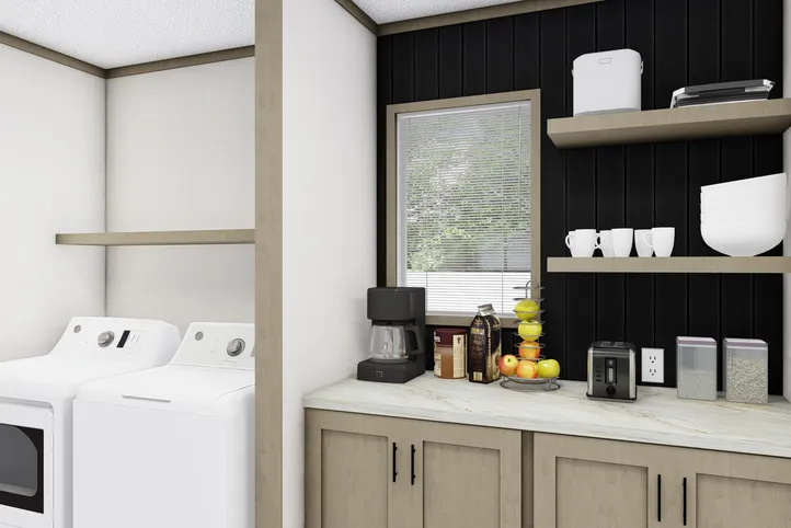 The BOONE   28X56 Exterior. This Manufactured Mobile Home features 4 bedrooms and 2 baths.
