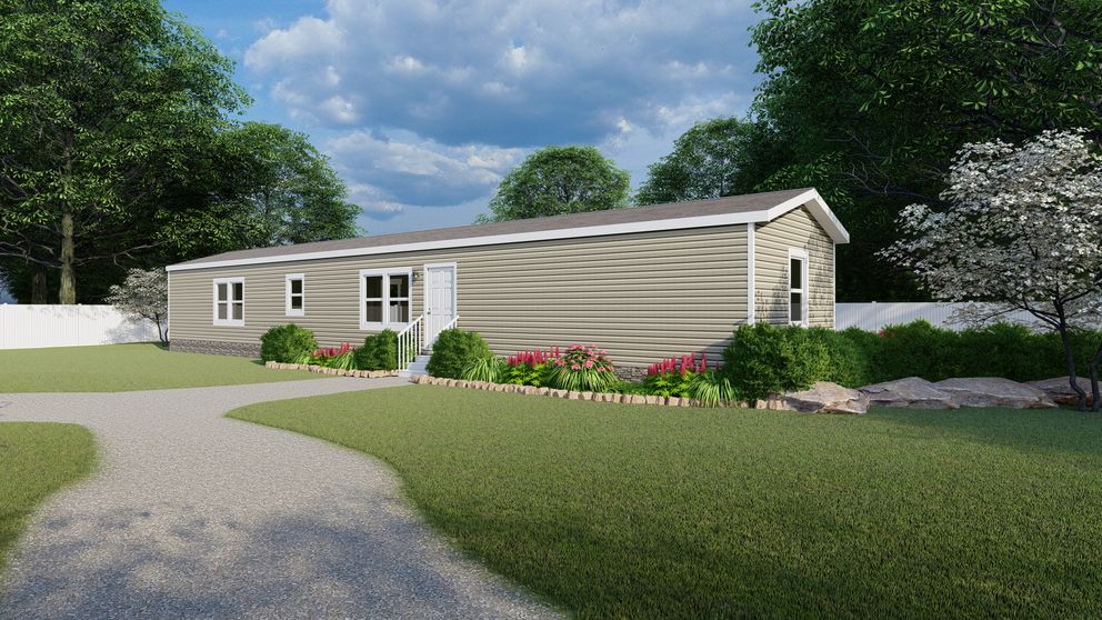 The ANNIVERSARY ENTERTAINER Exterior. This Manufactured Mobile Home features 3 bedrooms and 2 baths.