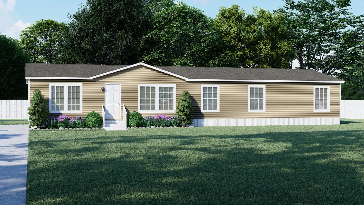 The THE TYRA Exterior. This Manufactured Mobile Home features 4 bedrooms and 2 baths.
