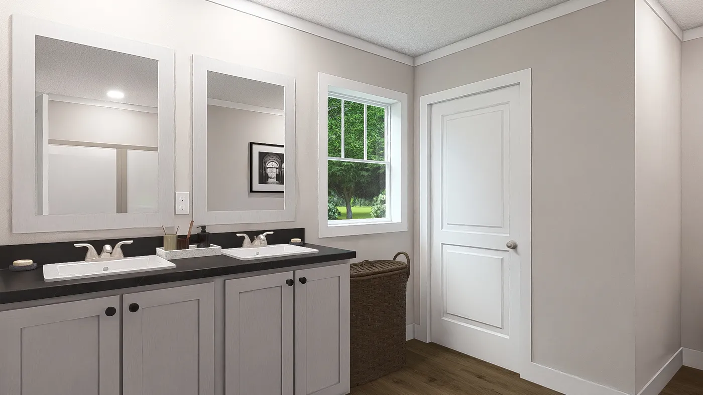 The WONDERFUL WORLD Exterior. This Manufactured Mobile Home features 3 bedrooms and 2 baths.