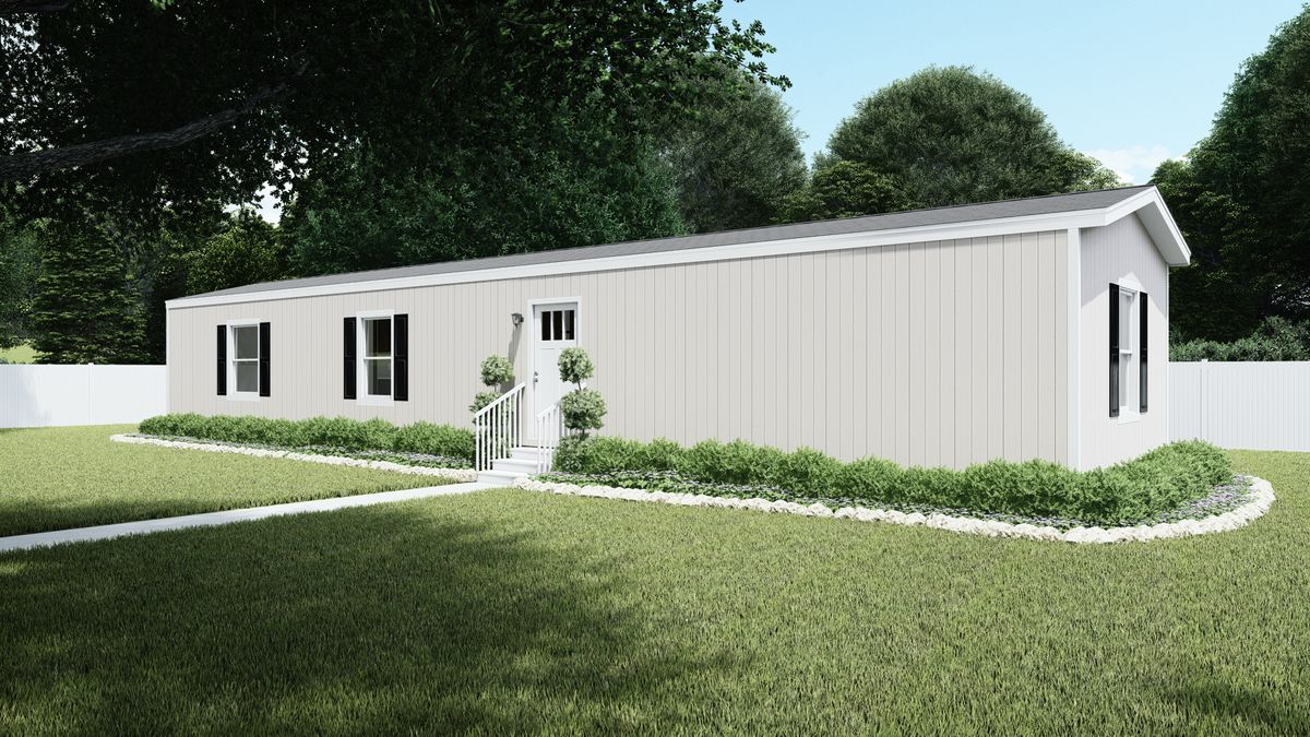 The INTUITION Exterior. This Manufactured Mobile Home features 3 bedrooms and 2 baths.