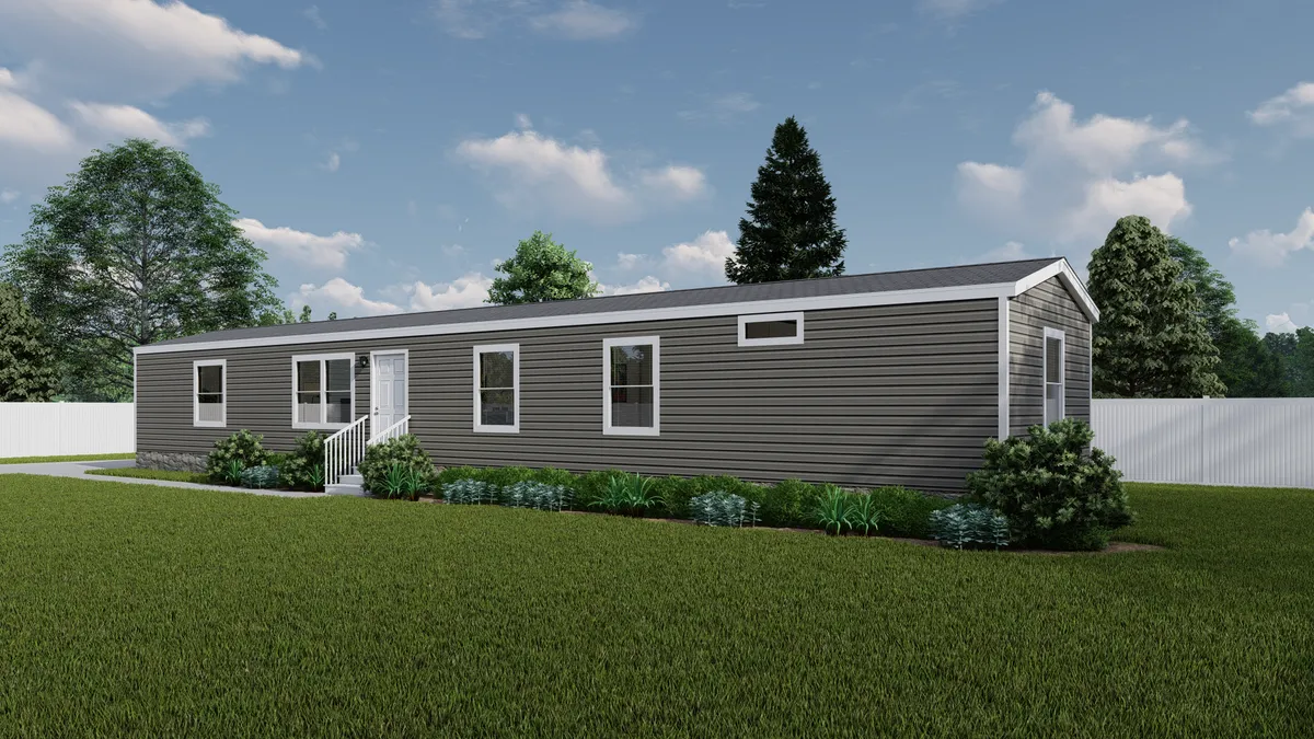 The GRAND LIVING 72A Exterior. This Manufactured Mobile Home features 3 bedrooms and 2 baths.