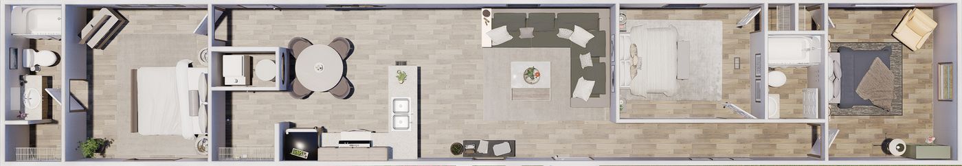 The MAGNOLIA Exterior. This Manufactured Mobile Home features 3 bedrooms and 2 baths.