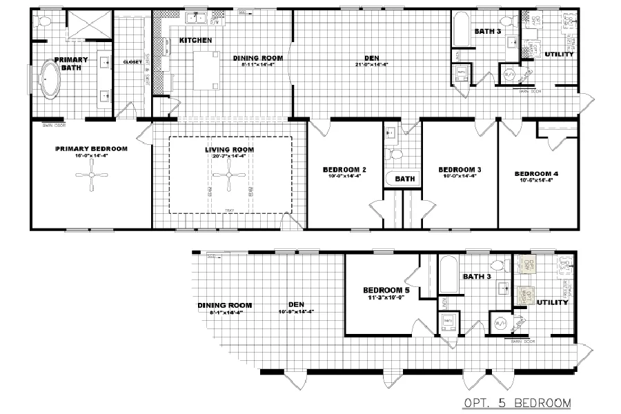 The THE ATLAS Exterior. This Manufactured Mobile Home features 4 bedrooms and 3 baths.