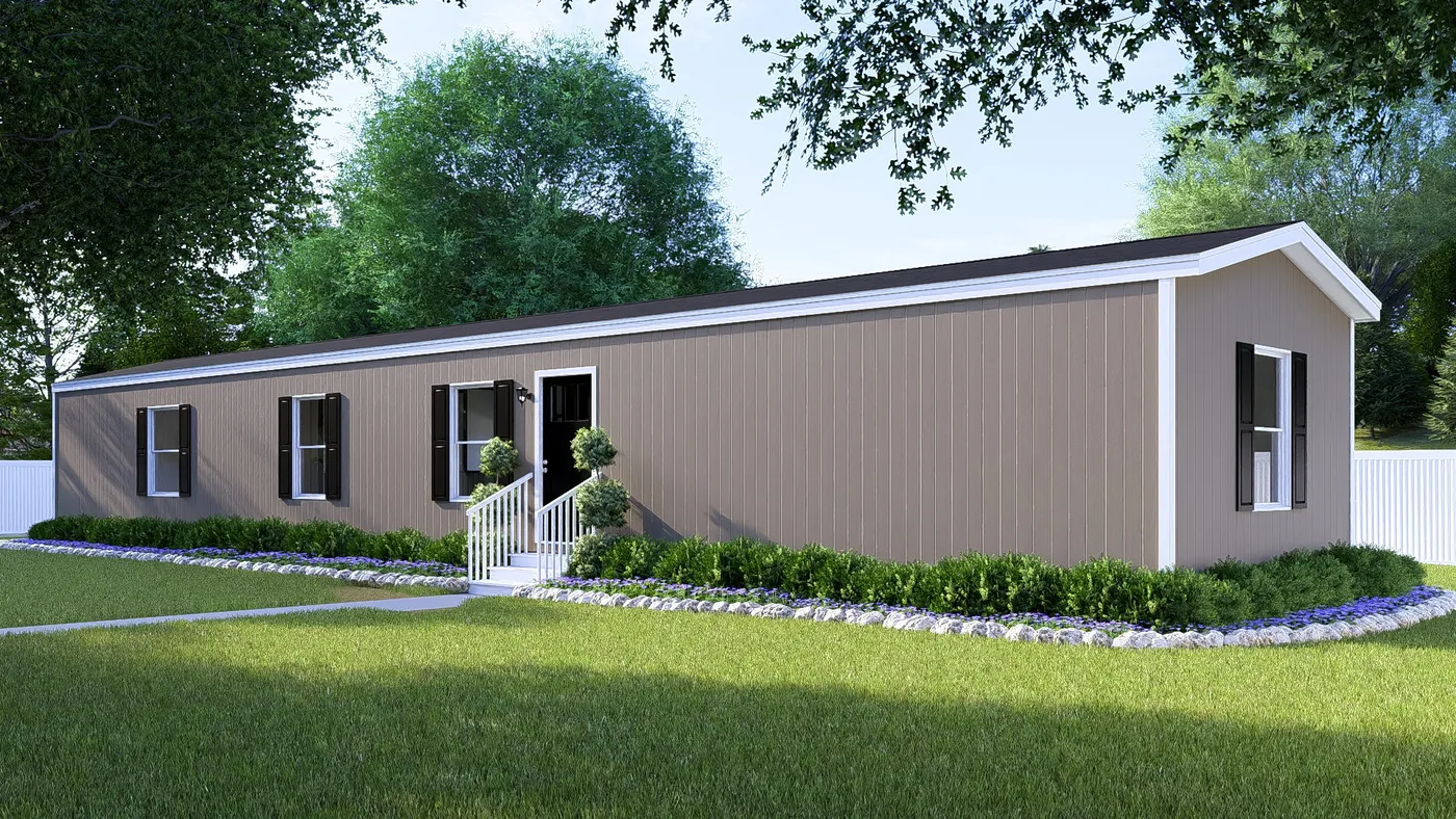 The ESSENCE Exterior in Clay. This Manufactured Mobile Home features 3 bedrooms and 2 baths.