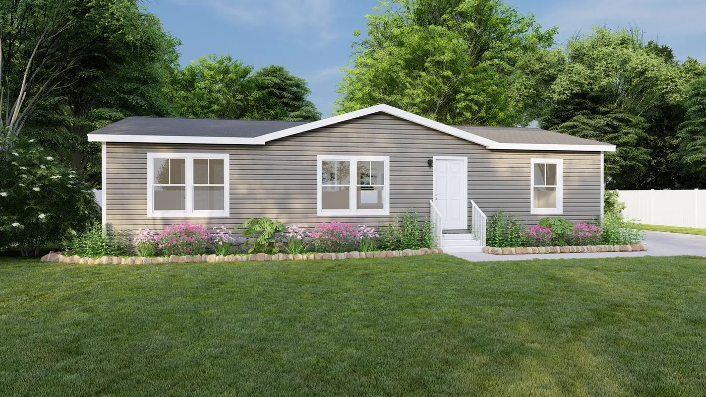The LEGEND 98 MOD Exterior. This Modular Home features 2 bedrooms and 2 baths.