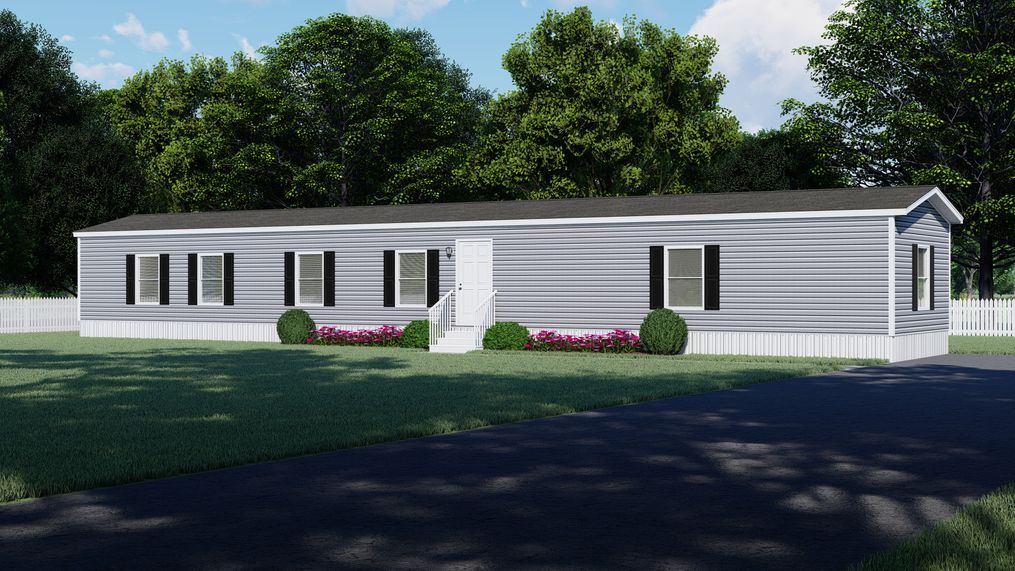 The FLEX HOUSE Exterior. This Manufactured Mobile Home features 3 bedrooms and 2 baths.