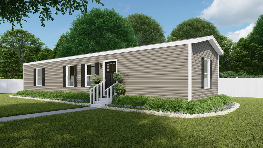 The SPIRIT Exterior with Clay Vinyl. This Manufactured Mobile Home features 2 bedrooms and 2 baths.