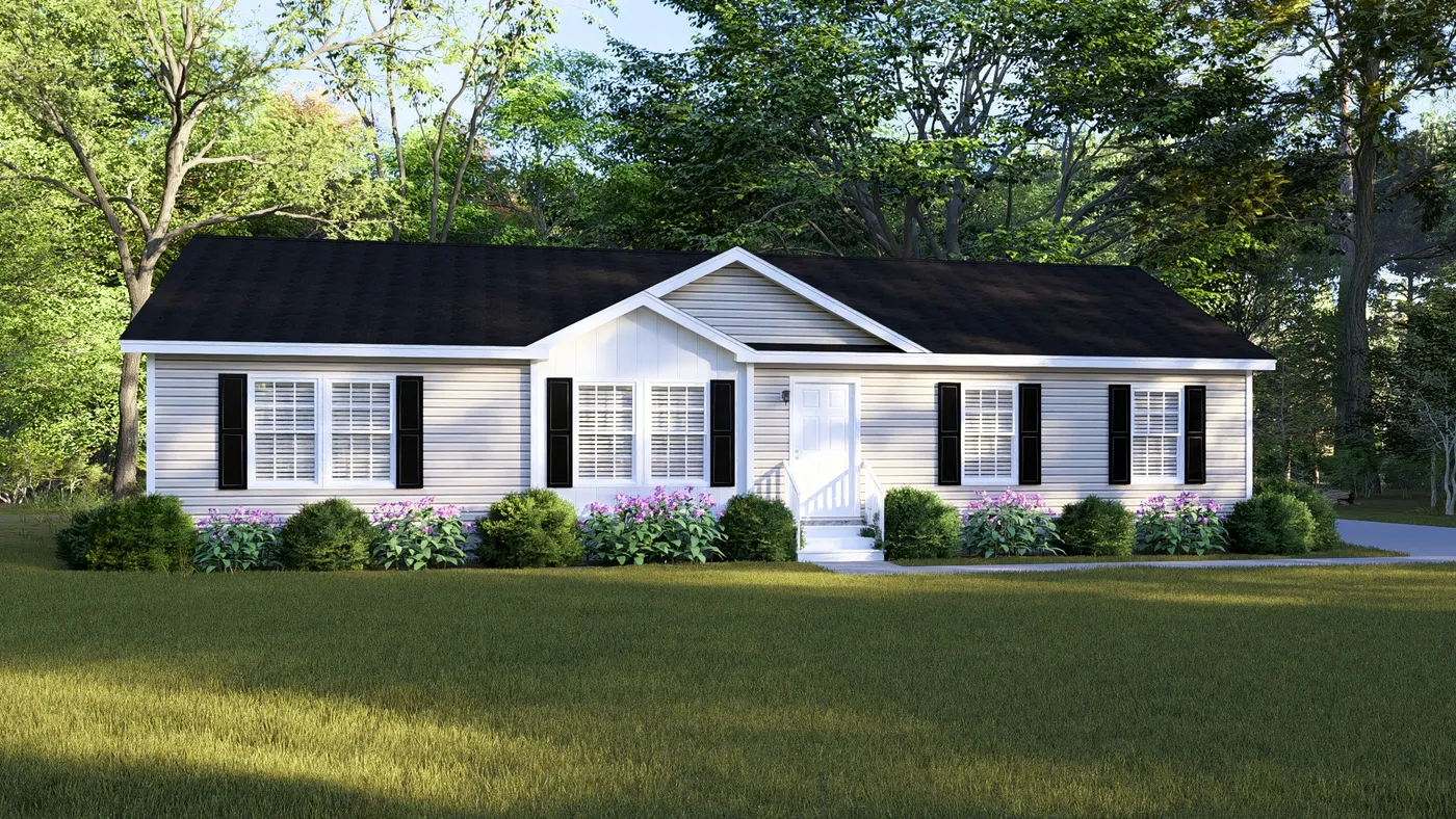 The 3542 MOD 56X28 CAVALIER SELECT Exterior. This Modular Home features 3 bedrooms and 2 baths.