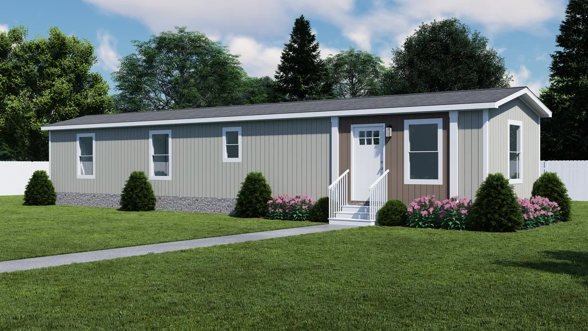 The RESPECT Exterior. This Manufactured Mobile Home features 2 bedrooms and 2 baths.