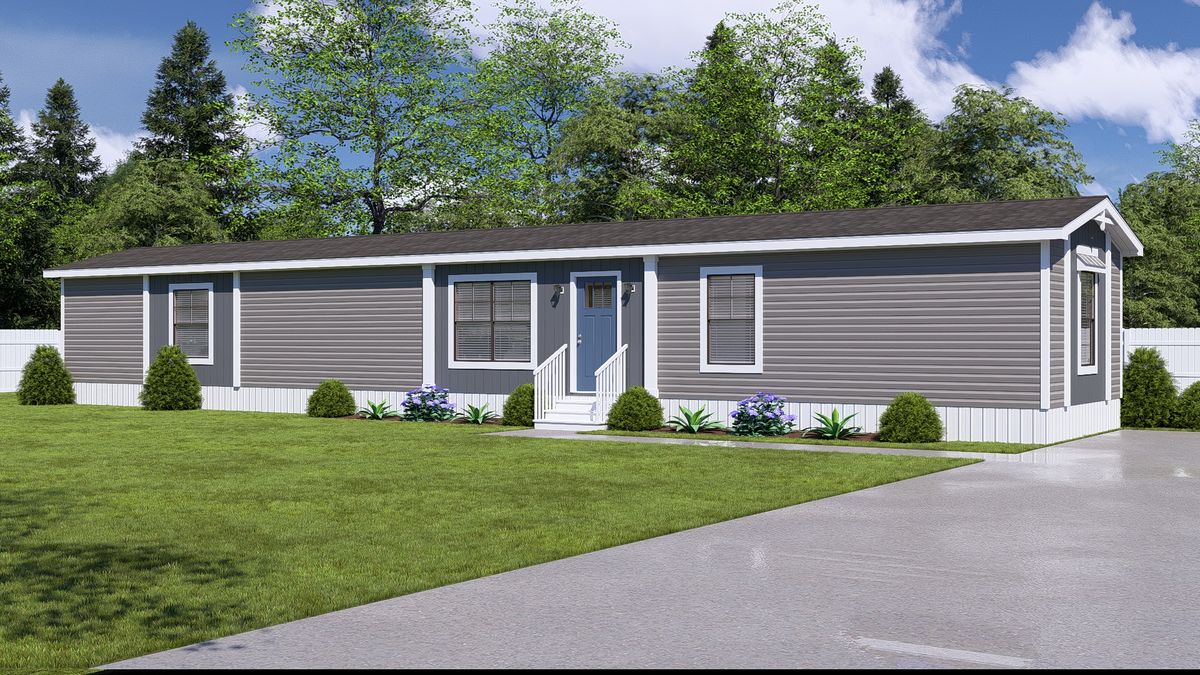 The LEXI Exterior. This Manufactured Mobile Home features 3 bedrooms and 2 baths.