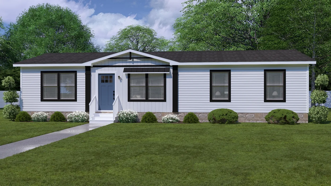 The WILDER Exterior. This Manufactured Mobile Home features 3 bedrooms and 2 baths.