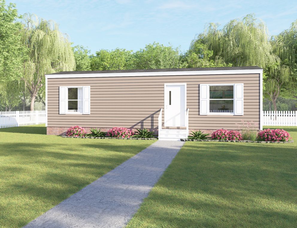 The BUTTERCUP Exterior. This Manufactured Mobile Home features 1 bedroom and 1 bath.