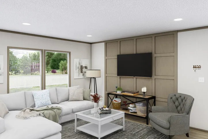 The COOK Exterior. This Manufactured Mobile Home features 3 bedrooms and 2 baths.