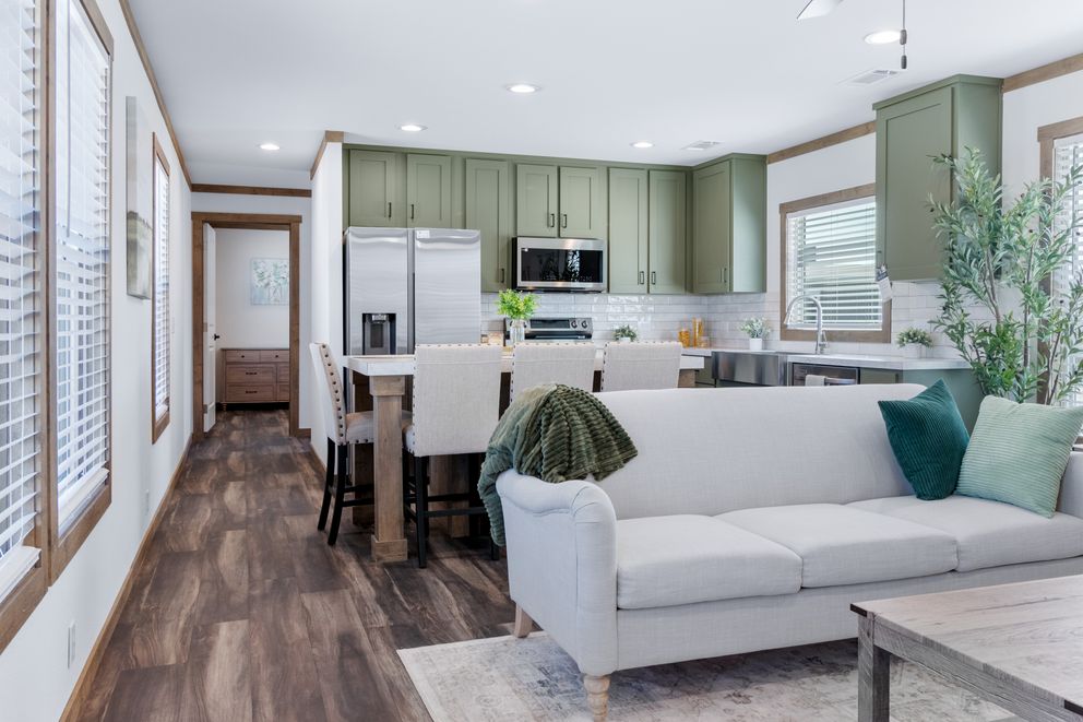 The LEVI Exterior. This Manufactured Mobile Home features 2 bedrooms and 2 baths.