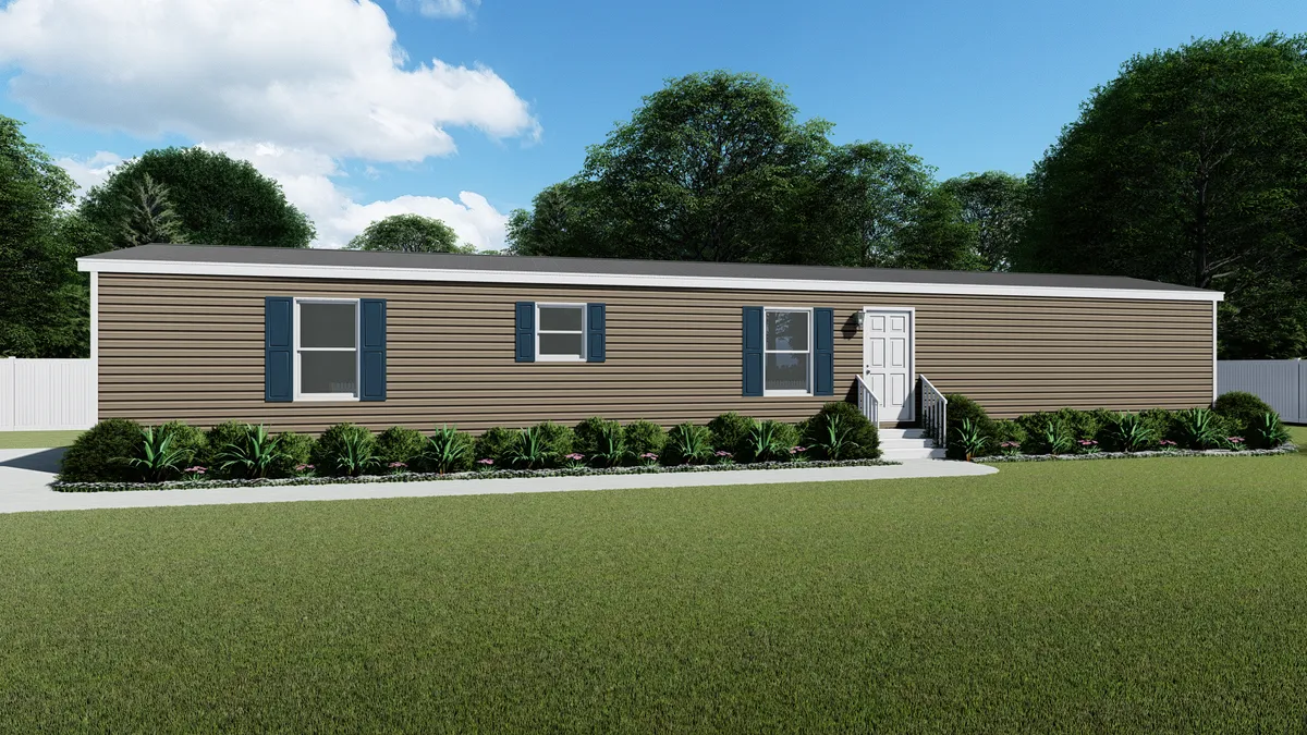The 6616-E791 THE PULSE Exterior. This Manufactured Mobile Home features 3 bedrooms and 2 baths.
