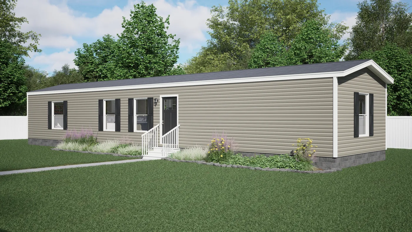 The INTUITION Exterior. This Manufactured Mobile Home features 3 bedrooms and 2 baths.