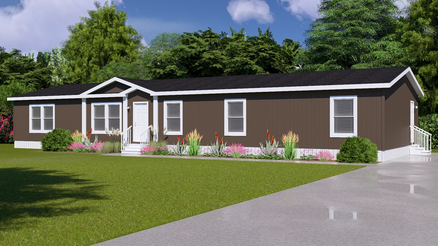The ABSOLUTE VALUE Exterior. This Manufactured Mobile Home features 4 bedrooms and 2 baths.