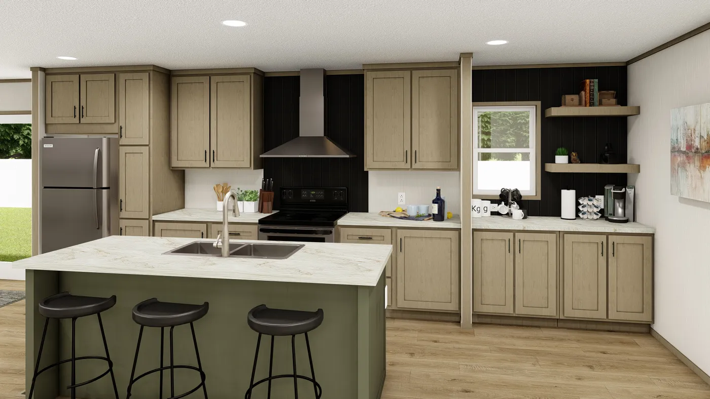 The EXPLORER NEW Exterior. This Manufactured Mobile Home features 3 bedrooms and 2 baths.