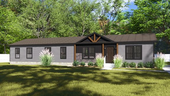 The THE JACKSON Exterior. This Manufactured Mobile Home features 4 bedrooms and 2 baths.