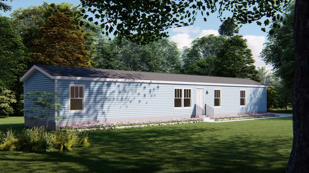 The 4206 "SURFSIDE" 7616 Exterior. This Manufactured Mobile Home features 3 bedrooms and 2 baths.