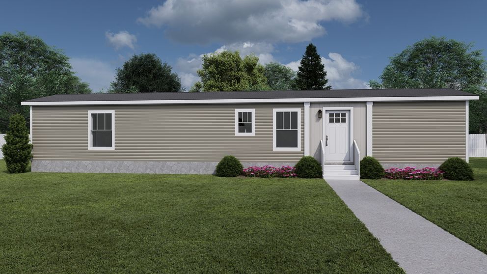 The BORN TO RUN Exterior. This Manufactured Mobile Home features 2 bedrooms and 2 baths.