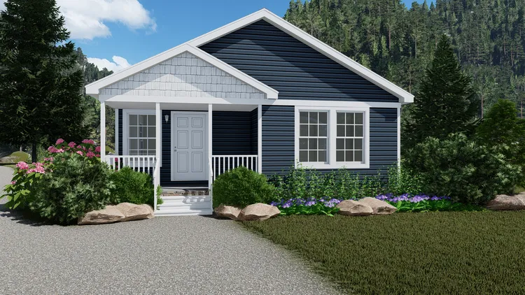 The SCENIC MEADOW VIEW ELITE Exterior. This Manufactured Mobile Home features 3 bedrooms and 2 baths.
