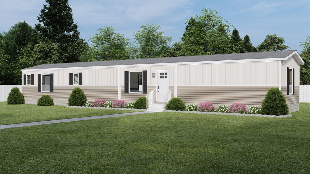 The ZION Exterior - Southern Ranch - Clay. This Manufactured Mobile Home features 3 bedrooms and 2 baths.