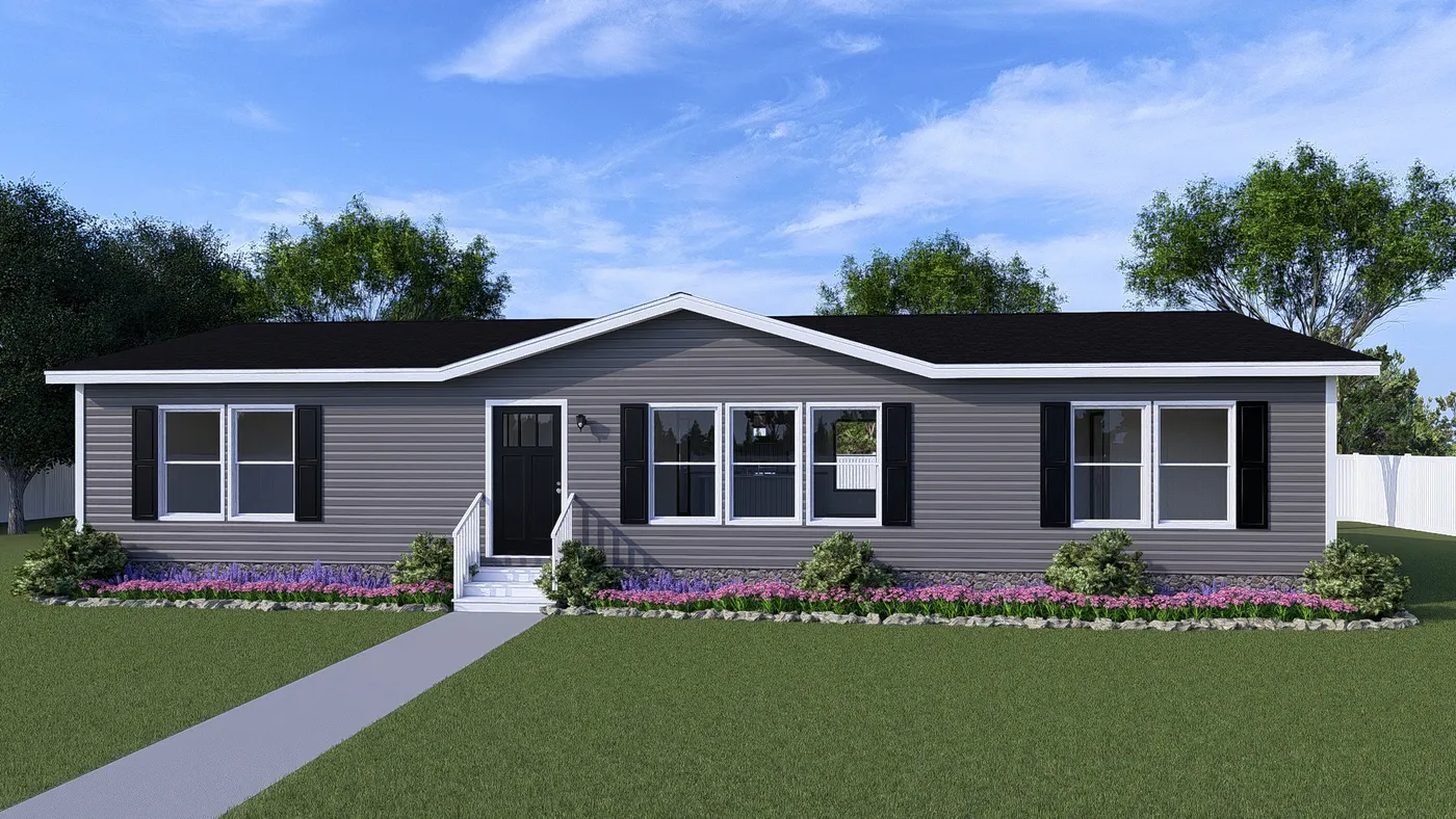 The DISCOVER Exterior. This Manufactured Mobile Home features 3 bedrooms and 2 baths.