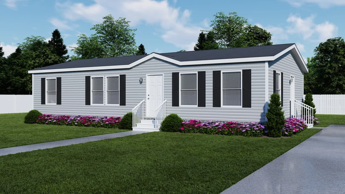 The 4828-782 THE PULSE Exterior. This Manufactured Mobile Home features 3 bedrooms and 2 baths.