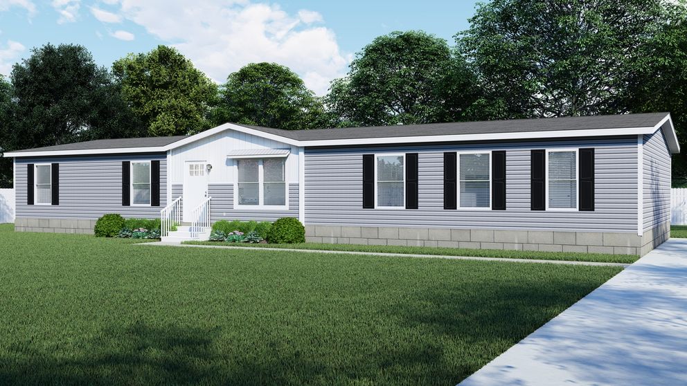 The THE FUSION 32H Exterior. This Manufactured Mobile Home features 5 bedrooms and 3 baths.