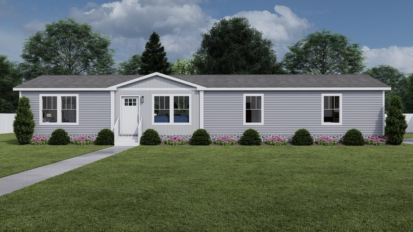 The ROCKET MAN Exterior. This Manufactured Mobile Home features 3 bedrooms and 2 baths.