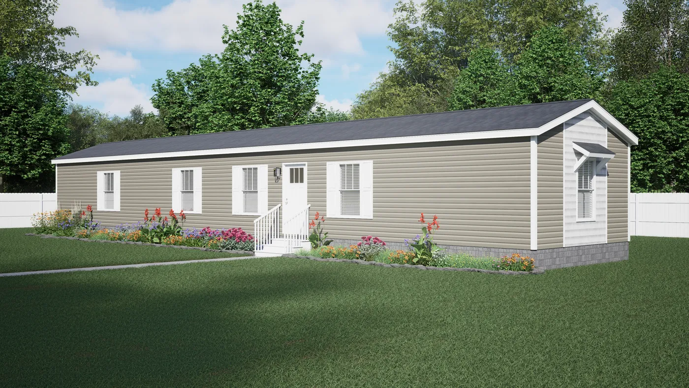 The 333  "PINEHURST" 7616 Exterior. This Manufactured Mobile Home features 3 bedrooms and 2 baths.