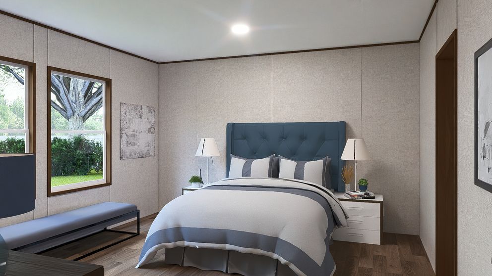 The CEDAR Exterior. This Manufactured Mobile Home features 3 bedrooms and 2 baths.