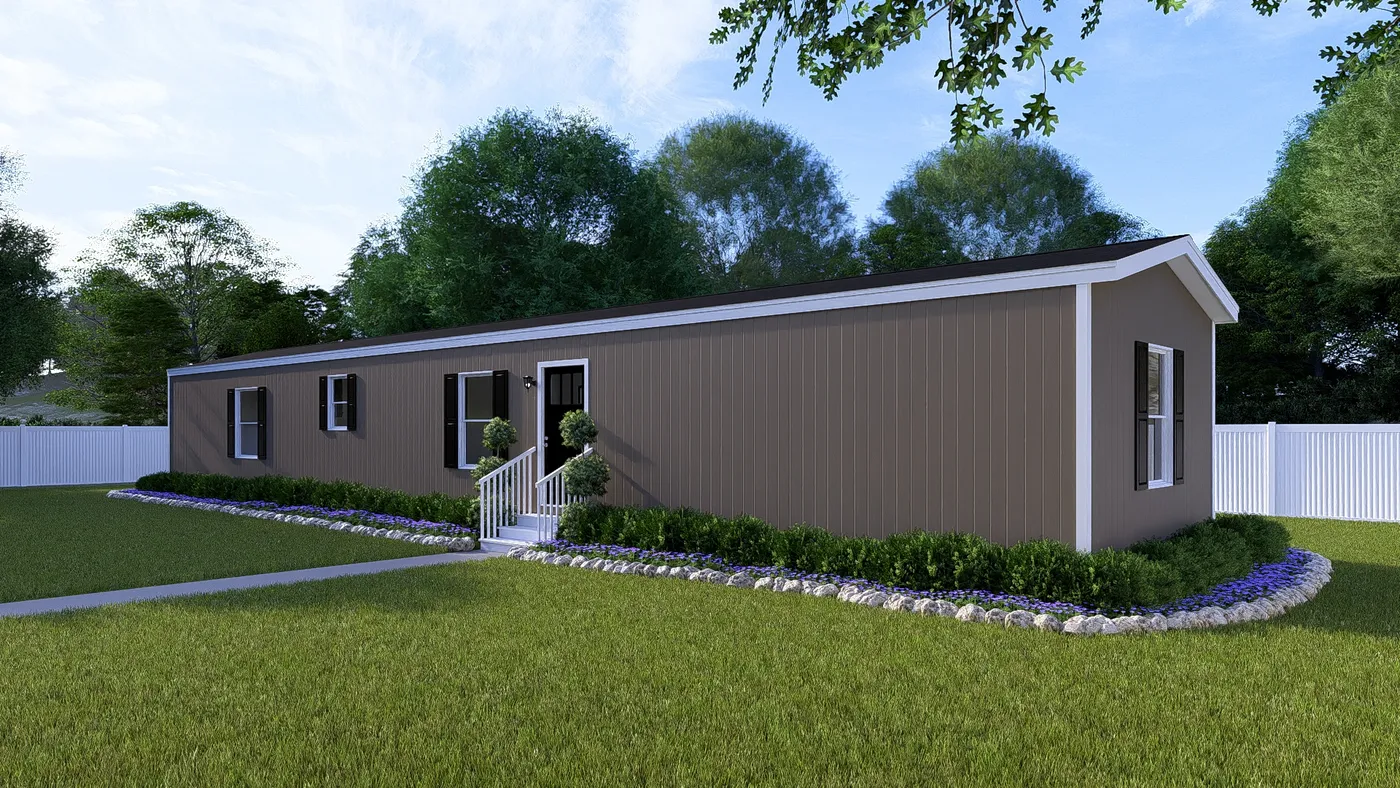 The DESIRE Exterior in Clay. This Manufactured Mobile Home features 3 bedrooms and 2 baths.