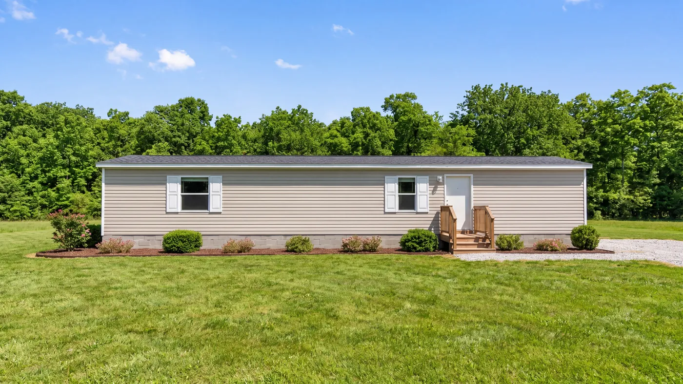 The DOGWOOD Exterior. This Manufactured Mobile Home features 2 bedrooms and 2 baths.