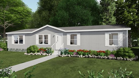 The MARVEL Exterior. This Manufactured Mobile Home features 4 bedrooms and 2 baths.