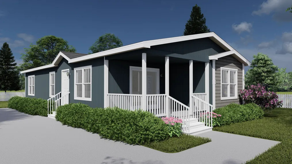 The THE COLONIAL Exterior. This Manufactured Mobile Home features 3 bedrooms and 2 baths.