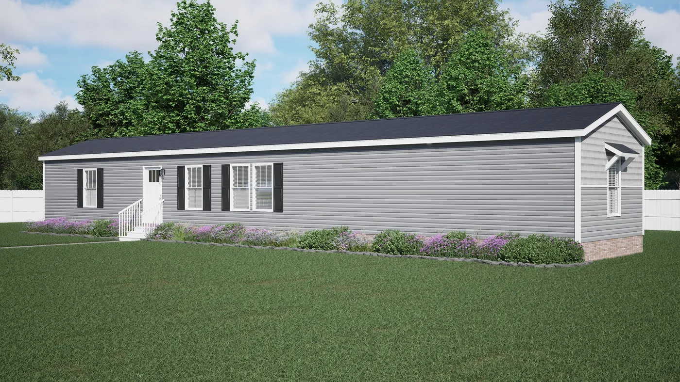 The 335  "CORBIN" 7616 Exterior. This Manufactured Mobile Home features 3 bedrooms and 2 baths.