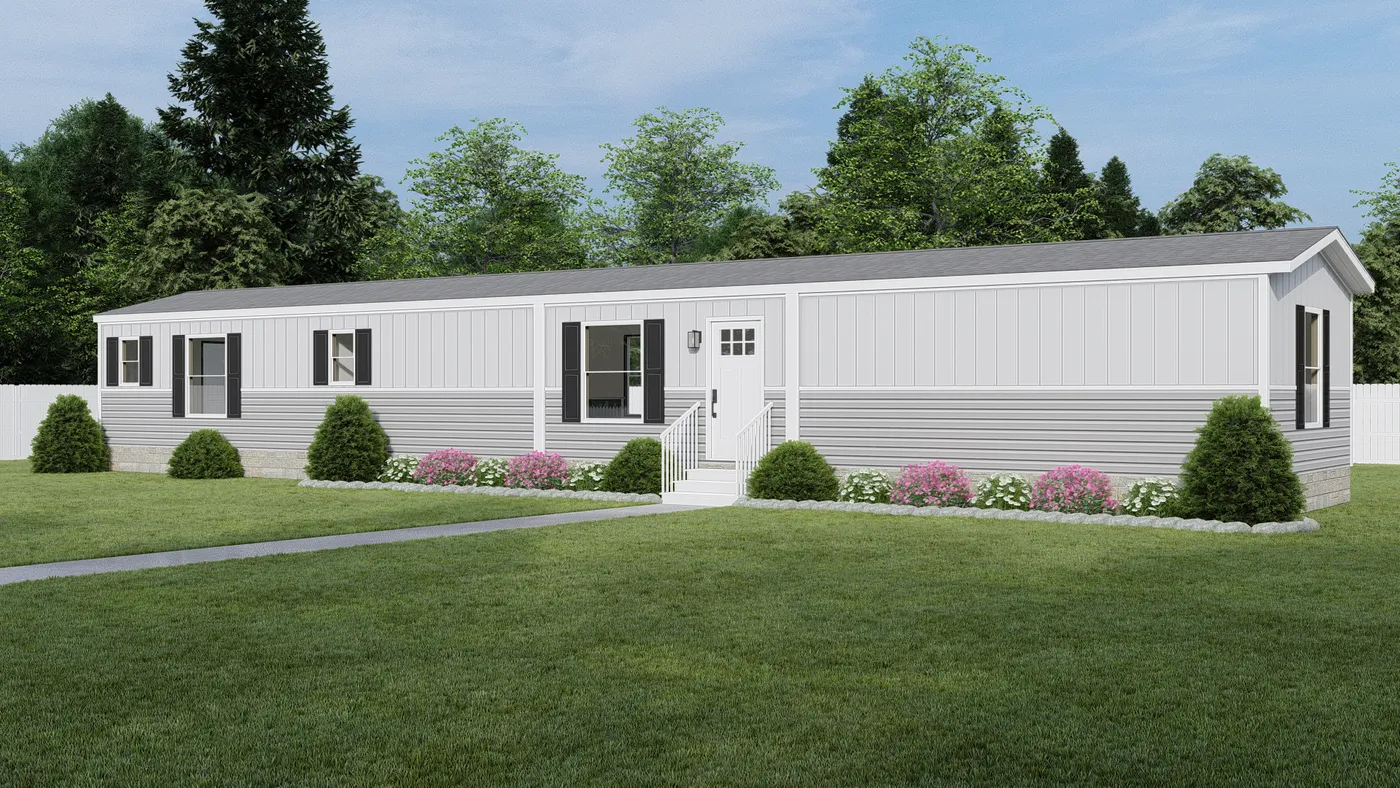 The ZION Exterior. This Manufactured Mobile Home features 3 bedrooms and 2 baths.