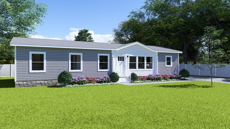 The ULTRA ISLAND BREEZE 56' Exterior. This Manufactured Mobile Home features 3 bedrooms and 2 baths.