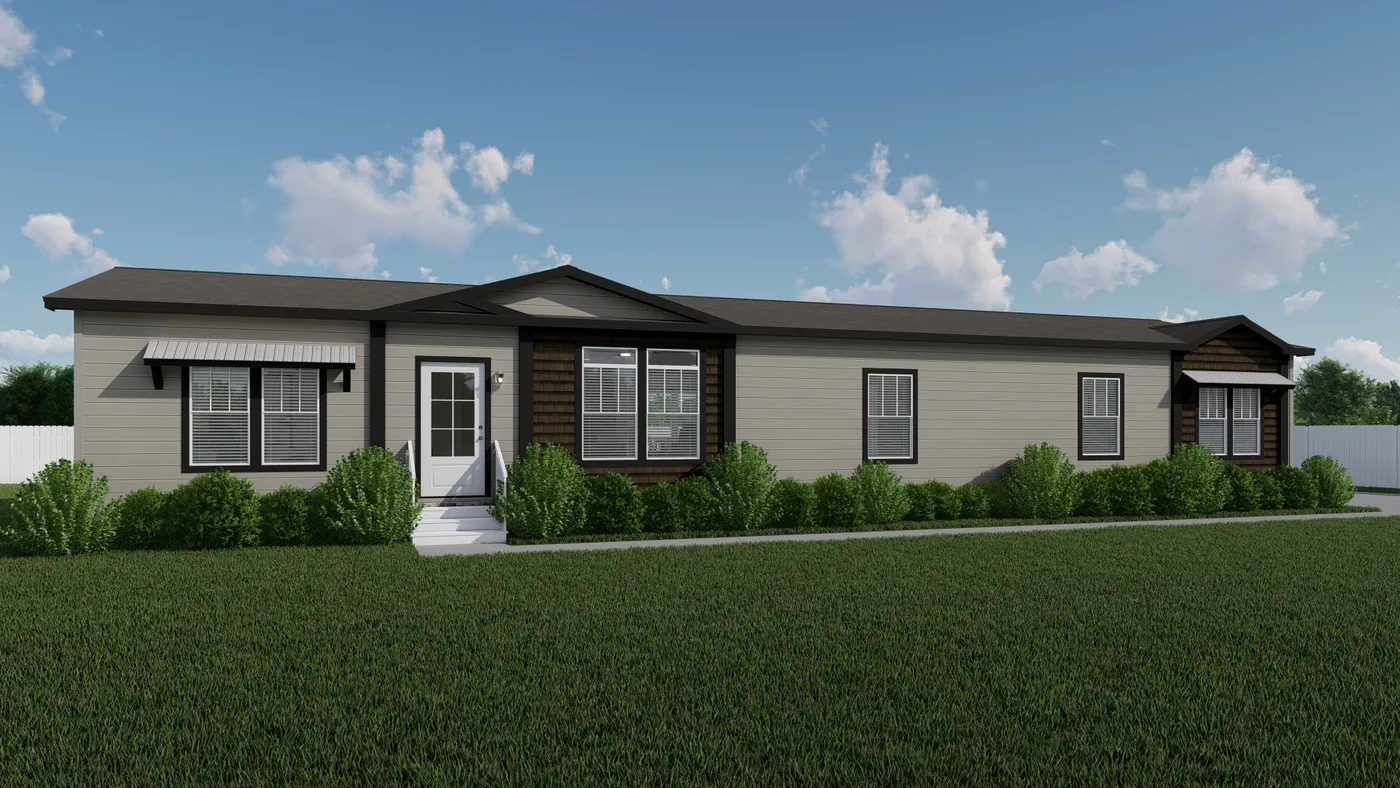 The THE FUJI Exterior. This Manufactured Mobile Home features 4 bedrooms and 3 baths.