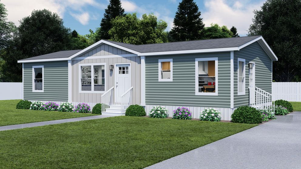 The HERE COMES THE SUN 4824 TEMPO Exterior. This Manufactured Mobile Home features 3 bedrooms and 2 baths.