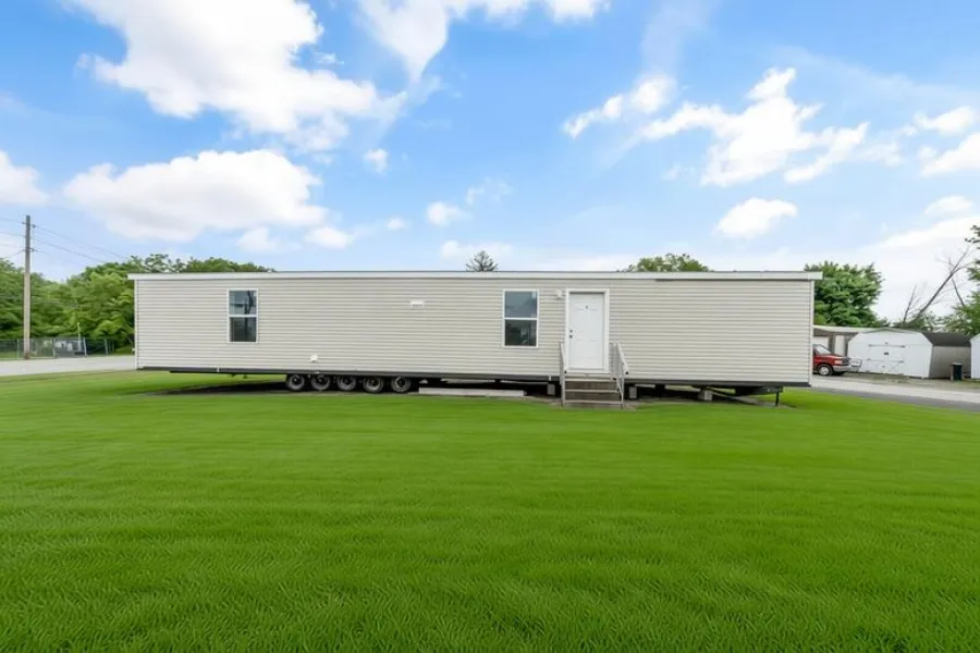 The RUBY Exterior. This Manufactured Mobile Home features 2 bedrooms and 2 baths.