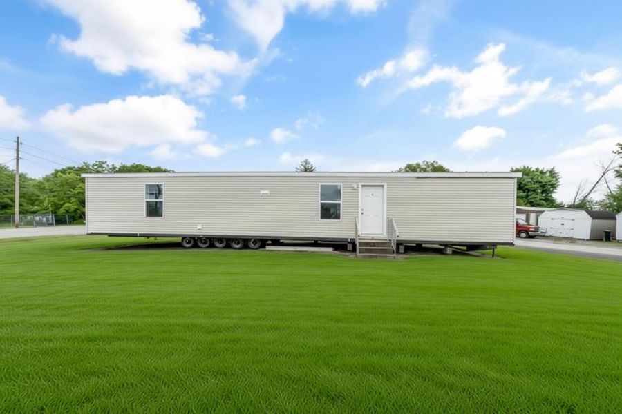 The RUBY Exterior. This Manufactured Mobile Home features 2 bedrooms and 2 baths.