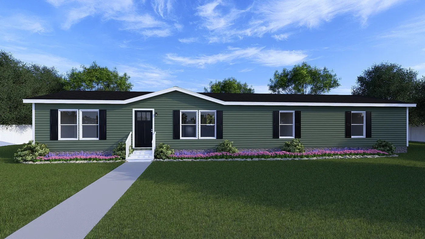 The OCCASION Exterior. This Manufactured Mobile Home features 4 bedrooms and 2 baths.