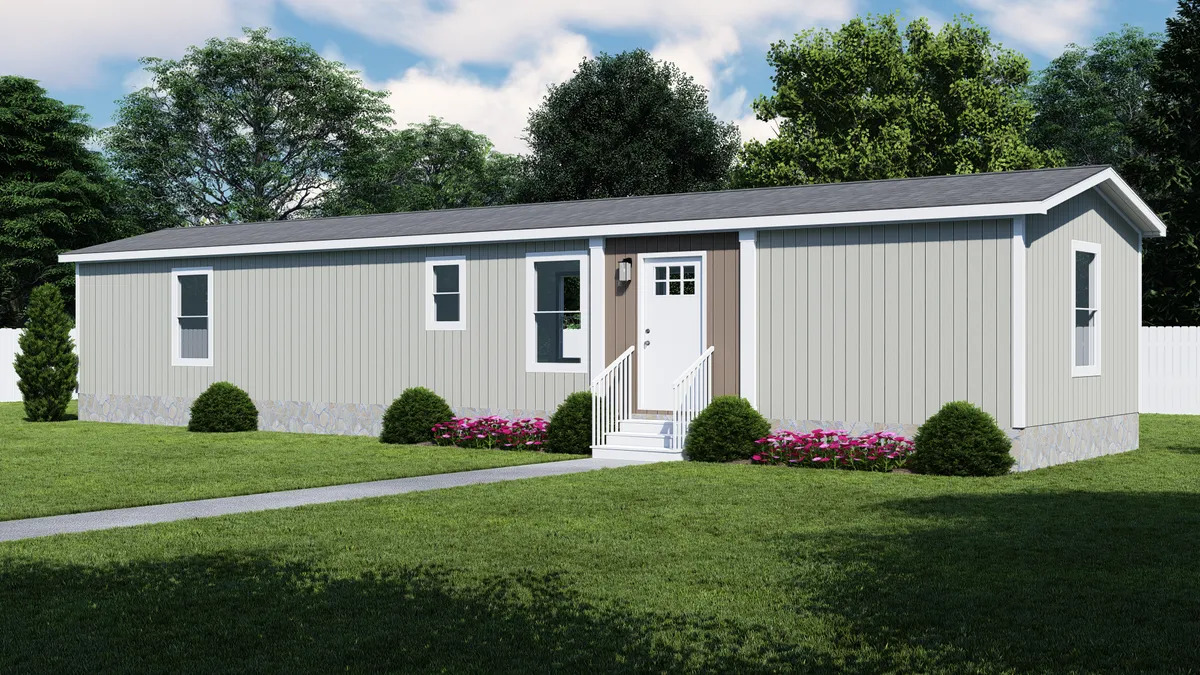 The BORN TO RUN Exterior. This Manufactured Mobile Home features 2 bedrooms and 2 baths.