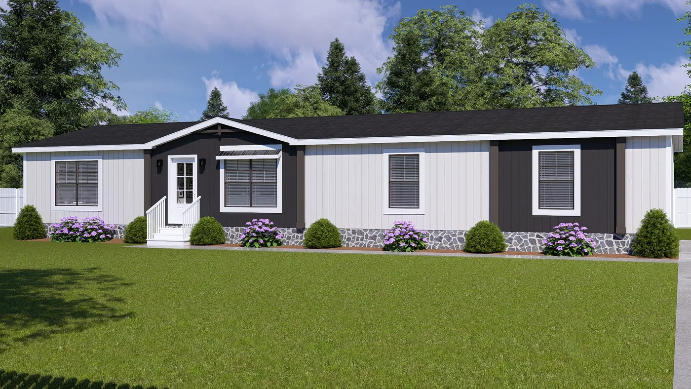 The EVERETT Exterior. This Manufactured Mobile Home features 4 bedrooms and 3 baths.