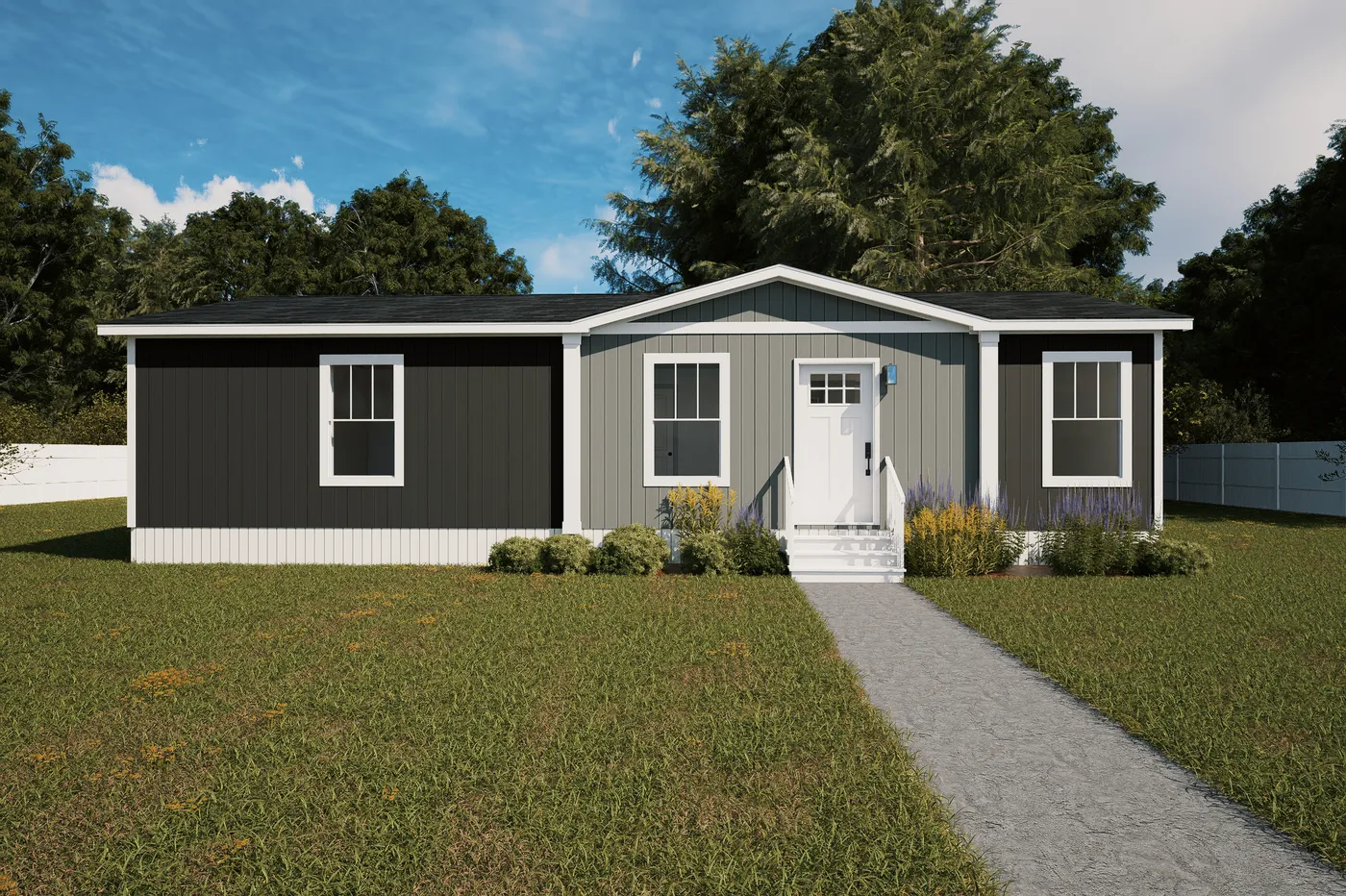 The MELODY Exterior. This Manufactured Mobile Home features 3 bedrooms and 2 baths.