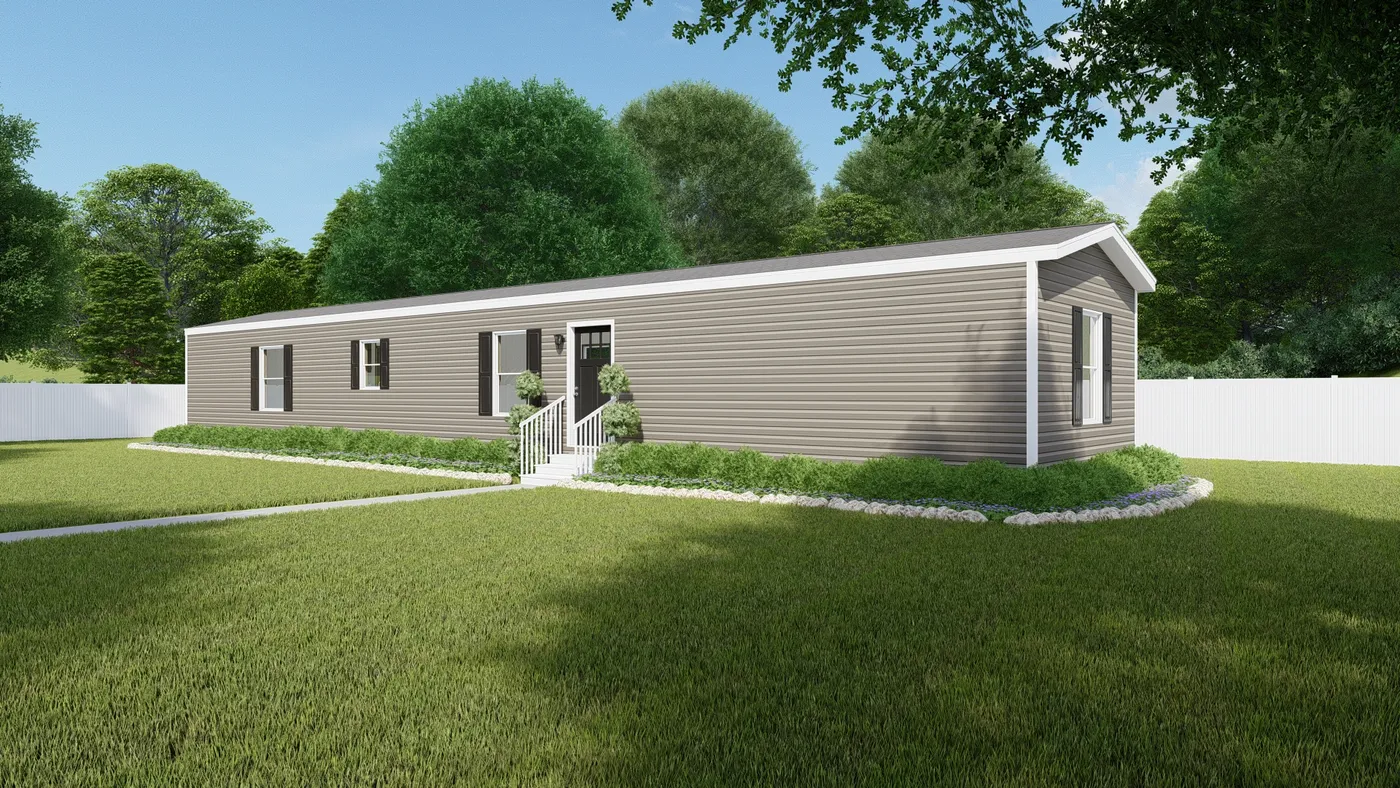 The DESIRE Exterior with Clay Vinyl. This Manufactured Mobile Home features 3 bedrooms and 2 baths.